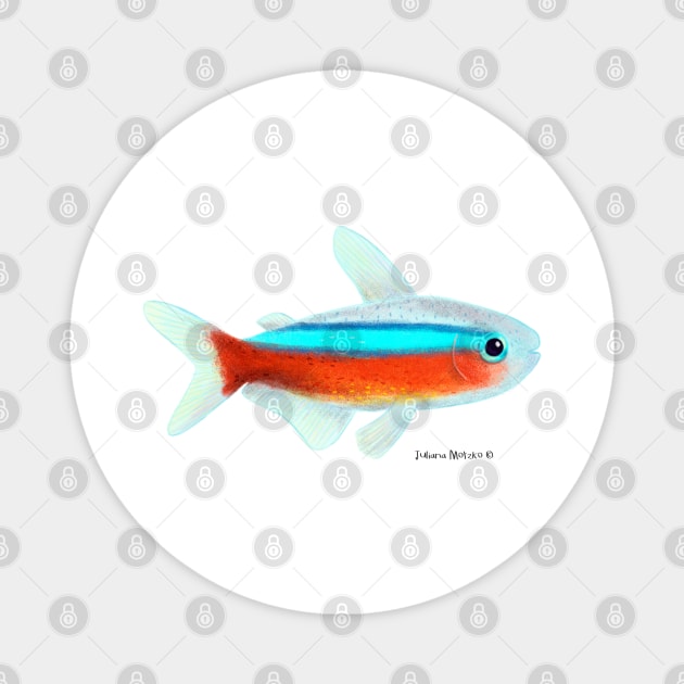 Cardinal Tetra Fish Magnet by julianamotzko